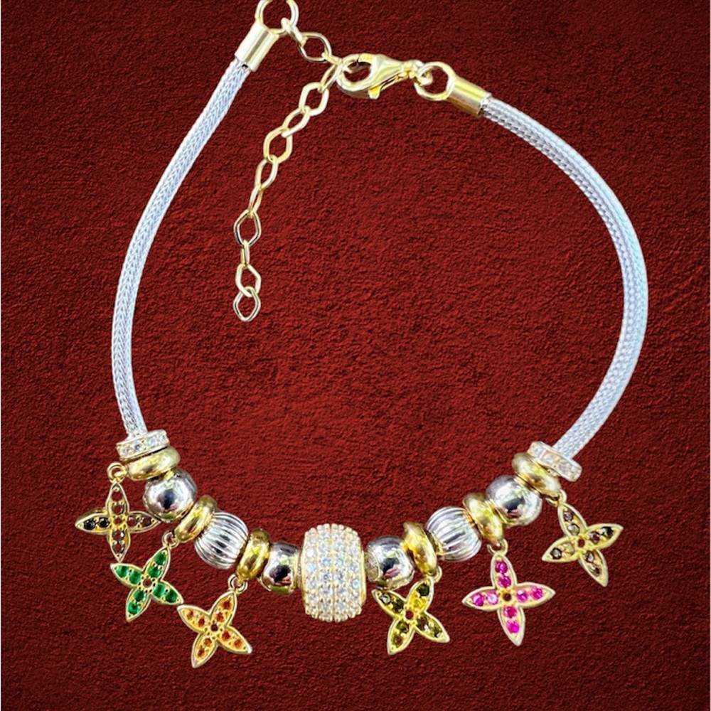 925 Sterling Silver Bracelet with Design Charms